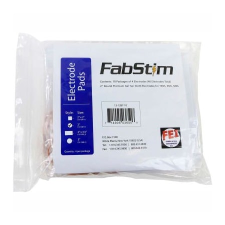 Fabrication Enterprises FabStim Self-Adhesive TENS Electrodes, Round 2" (5.1 cm), 4/Pack 13-1287-1